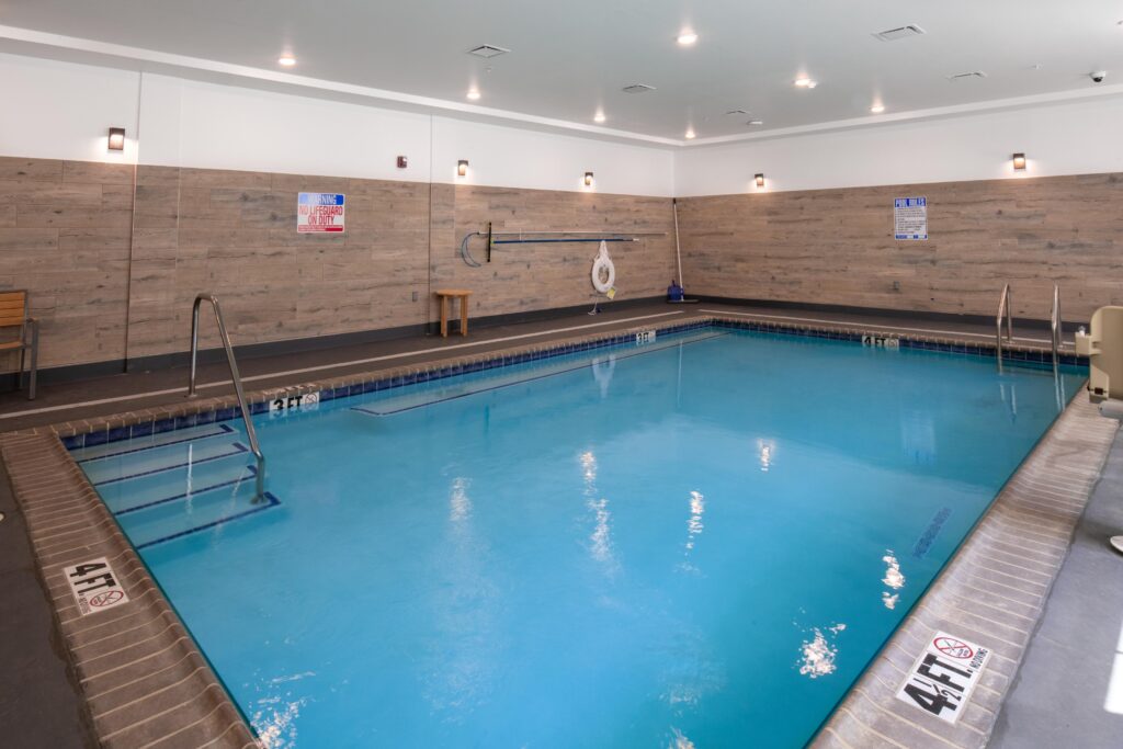 Interior image of the on-site swimming pool.