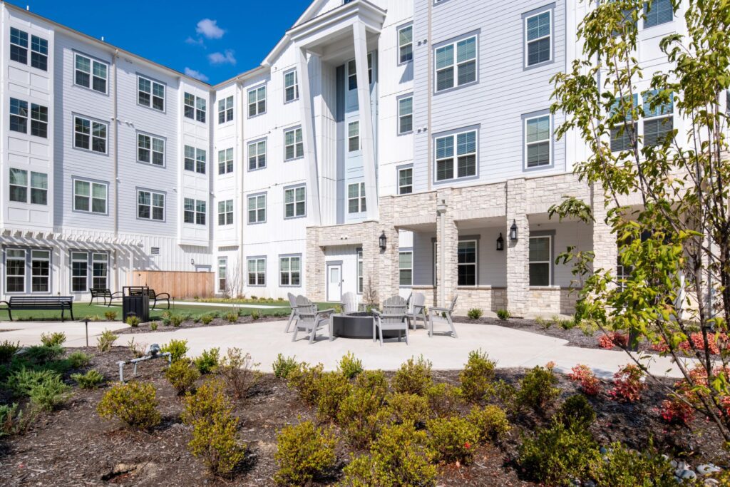 Exterior image of The Summit of Germantown's patio area.